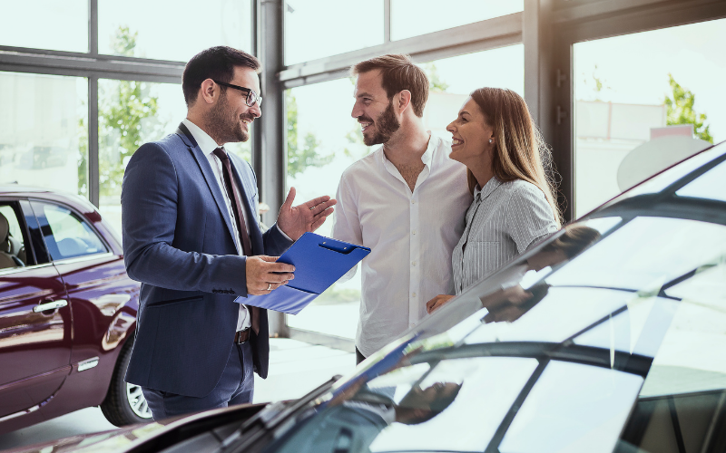 Salesperson and customers
