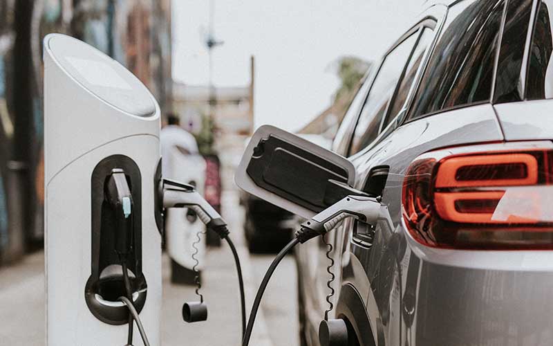 An electric vehicle charging
