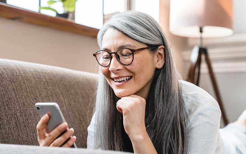 woman using smartphone
