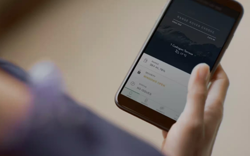 Land Rover InControl app being used on a smartphone