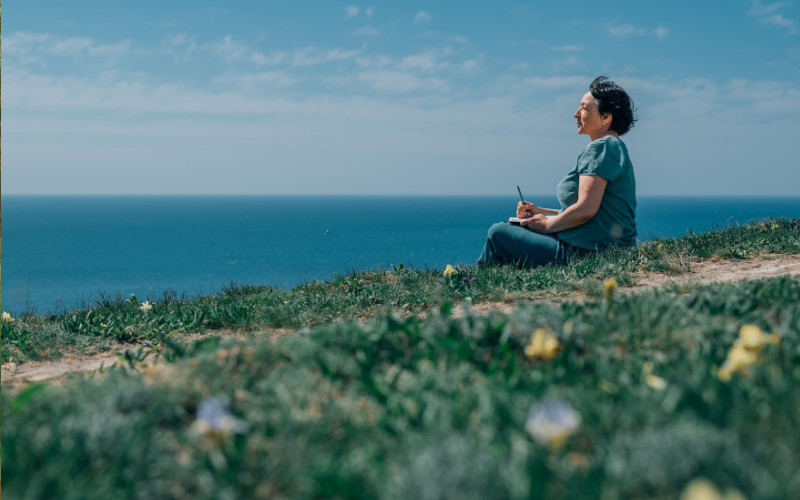 woman practicing mindfulness