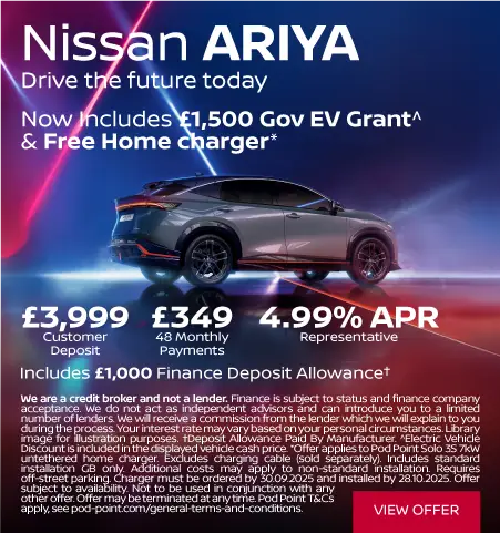 Nissan ariya ev grant ad inj 260825