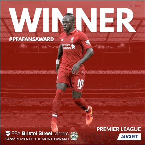 Premier League PFA Bristol Street Motors Fan's Player of the Month for August