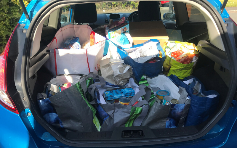 car full of food